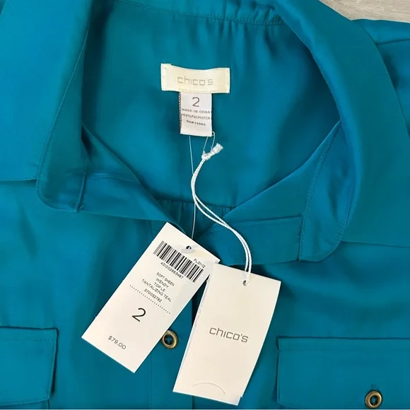 Chicos Shirt Bundle Of 5 NWT Mixed Styles Button Up  Size 2 Retail Value $435 - Picture 3 of 15